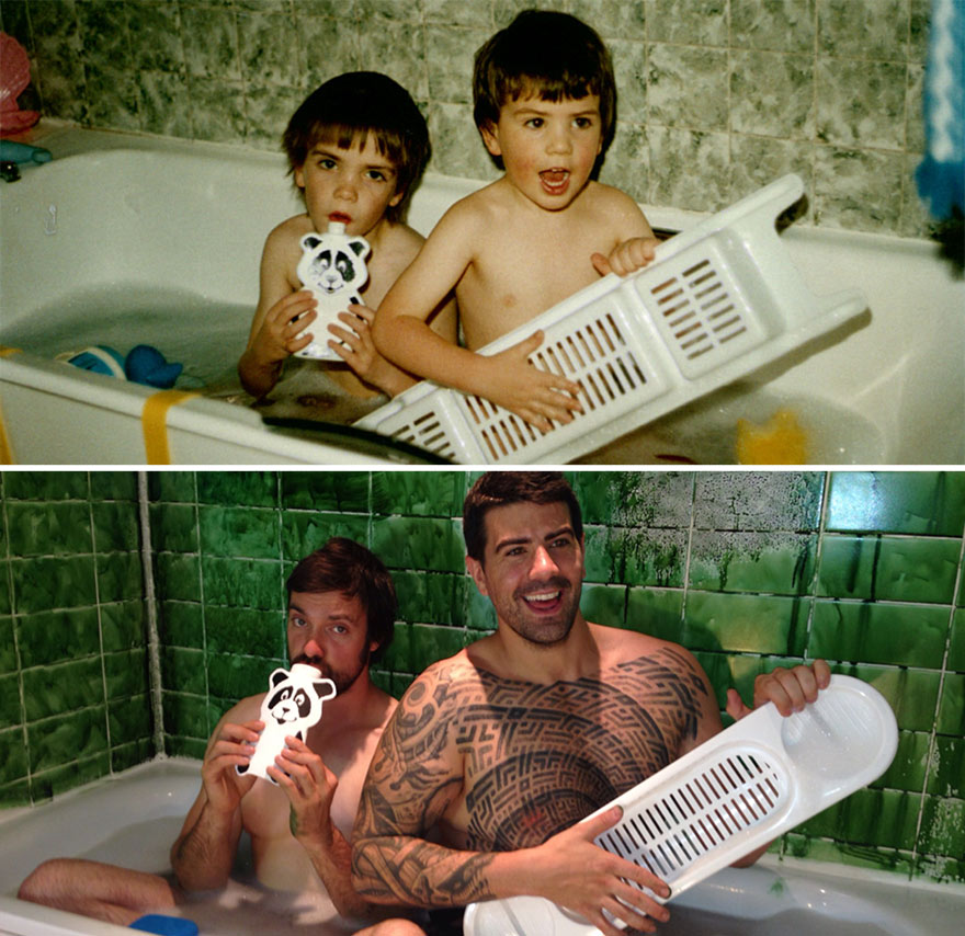 before-and-after-brothers-childhood-photos-parents-anniversary-gift-3